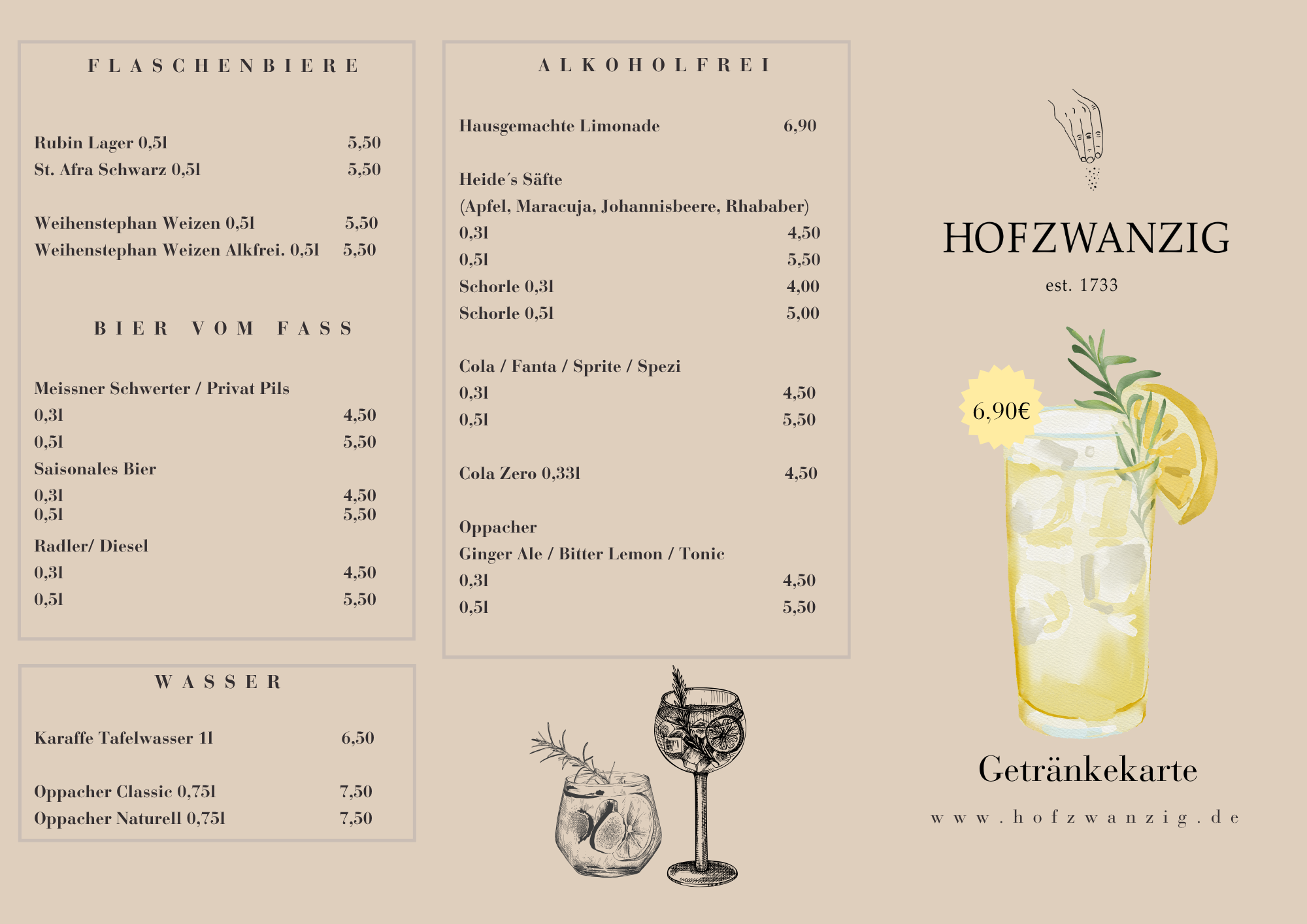 Getränkekarte